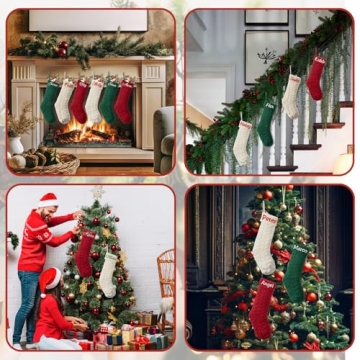 Custom Name Christmas Stockings Large 18" Knitted Personalized