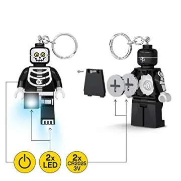 LEGO Monster Fighters Large 3 inch Tall Figure Keychain Light - Skeleton Guy (KE137H)