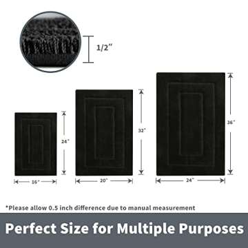 GRANNY SAYS Black Bathroom Rug, Non Slip Bath Mats for Bathroom, Super Soft and Water Absorbent, Mic...