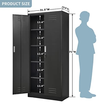 YEEZER Metal Storage Cabinet with Lockable Design and Shelves