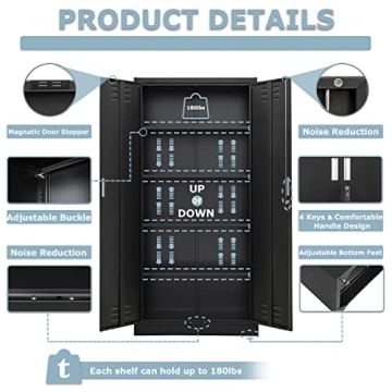 YEEZER Metal Storage Cabinet with Lockable Design and Shelves