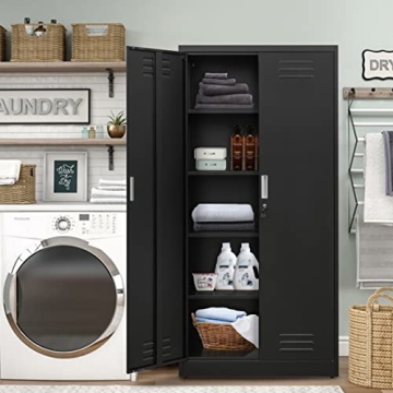 YEEZER Metal Storage Cabinet with Lockable Design and Shelves