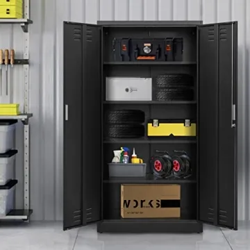 YEEZER Metal Storage Cabinet with Lockable Design and Shelves