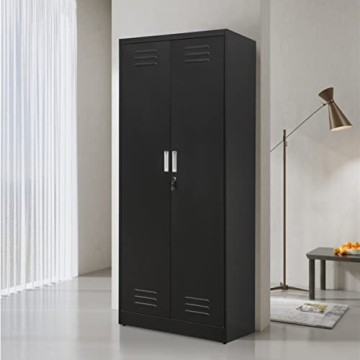 YEEZER Metal Storage Cabinet with Lockable Design and Shelves