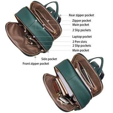 BOSTANTEN Genuine Leather 15.6 inch Laptop Backpack Purse for Women College Casual Backpack Travel B...