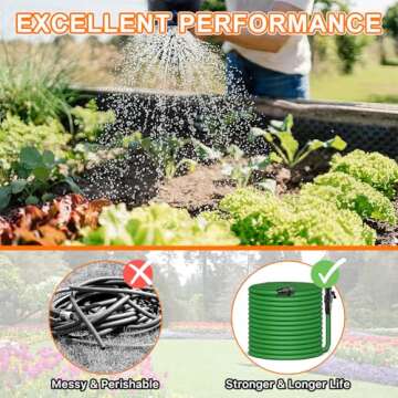 DLOCVN 75FT Pliable Water Hose - Ergonomic, Durable, Green