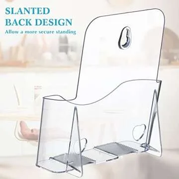 Chinco 10 Pieces 6 x 8 Inches Acrylic Brochure Holder Bulk, Clear Literature Holder Plastic Flyer Display Stand for Pamphlet Vendors Magazine Document Booklet Menu Trifold Wedding Party