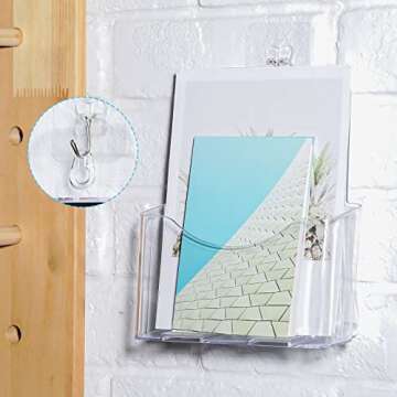 Chinco 10 Pieces 6 x 8 Inches Acrylic Brochure Holder Bulk, Clear Literature Holder Plastic Flyer Display Stand for Pamphlet Vendors Magazine Document Booklet Menu Trifold Wedding Party