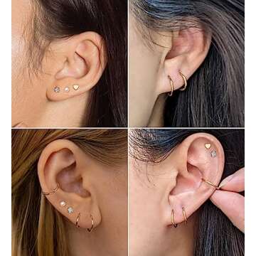 MJust Titanium Earrings for Sensitive Ears - Comfortable & Stylish