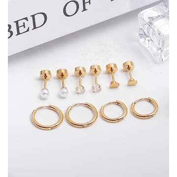 MJust Titanium Earrings for Sensitive Ears - Comfortable & Stylish