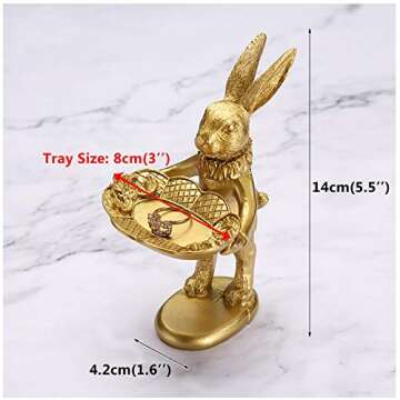 FANTESTICRYAN Bunny Jewelry Tray - Elegant Golden Figurine