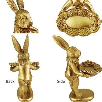 FANTESTICRYAN Bunny Jewelry Tray - Elegant Golden Figurine