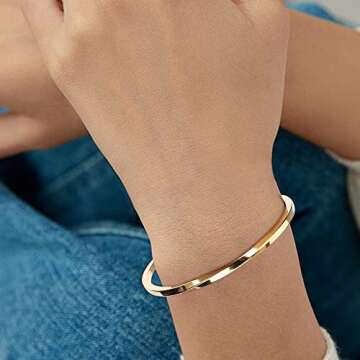 MILACOLATO 2 Pcs Gold Thin Cuff Bracelet for Him and Her 18K Gold Plated Twisted Couple Bracelets Simple Delicate Adjustable Cuff Bangle Bracelet for Women Men Couple Valentine's Day Mothers Day Gifts