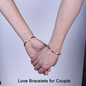 MILACOLATO 2 Pcs Gold Thin Cuff Bracelet for Him and Her 18K Gold Plated Twisted Couple Bracelets Simple Delicate Adjustable Cuff Bangle Bracelet for Women Men Couple Valentine's Day Mothers Day Gifts