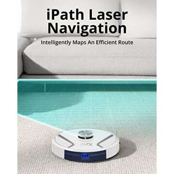 eufy by Anker, RoboVac X8, Robot Vacuum with iPath Laser Navigation, Twin-Turbine Technology generates 2000Pa x2 Suction, AI. Map 2.0 Technology, Wi-Fi, Perfect for Pet Owner(White)