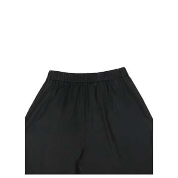 OYOANGLE Men's Baggy Wide Leg Pants Zipper Fly Pleated Trousers Business Casual Dress Pants with Pocket Black Large