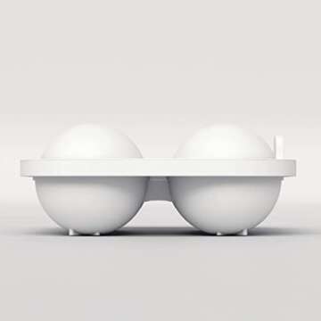 glacio Ice Ball Maker Mold - Durable & Flexible, No Plastic, Large Spheres for Chill-to-Perfection Drinks, Easy Release Ball Ice Cube Mold, Reusable, Eco-Friendly Whiskey Ice Ball Maker