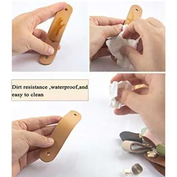 VIDELLY Leather Drawer Pulls - 6 Handmade Knobs with Screws