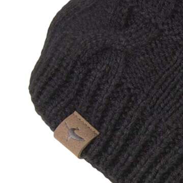 SEALSKINZ | Blakeney | Waterproof Cable Knit Unisex Beanie Hat | Everyday Outdoor Accessory | Lightweight & Breathable Black