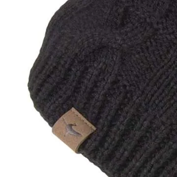 SEALSKINZ | Blakeney | Waterproof Cable Knit Unisex Beanie Hat | Everyday Outdoor Accessory | Lightweight & Breathable Black