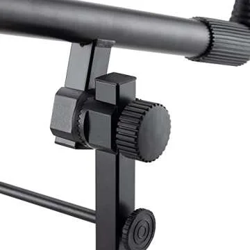 On-Stage KSA7500 Universal Second Tier for X-Style Keyboard Stand (for Stacking Keyboards, Electric Pianos, Synths, and Organs, 60 lb Capacity, Adjustable, Nonslip Arms and Feet, Metal, Black)