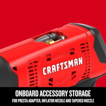 CRAFTSMAN V20 Cordless Tire Inflator, Up to 150 PSI, with Digital Pressure Gauge, Bare Tool Only (CMCE521B)