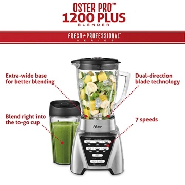 Oster Pro 1200 Blender Smart Settings 7 Speeds 1200 Watts