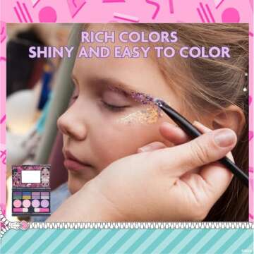 L.O.L. Surprise! Cosmetic Compact Set Includes Mirror, 14 Lip glosses, 8 Eye Shadow, 4 Blushes & 4 Brushes Colorful Portable Foldable Makeup Beauty Kit for Girls, Townley Girl