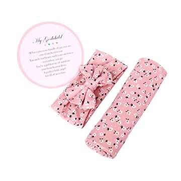 Galabloomer Floral Baby Blanket & Headband Gift Set