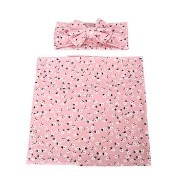 Galabloomer Floral Baby Blanket & Headband Gift Set
