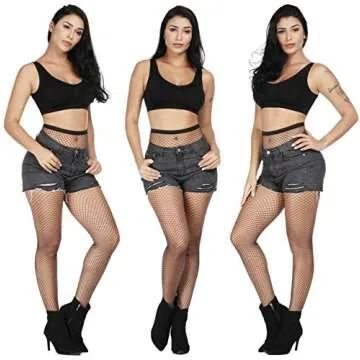 Womens Fishnet Stockings High Waist Tights Thigh High Stocking Mesh Pantyhose (M/Small Gride,1 Pair)