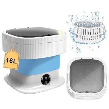 Portable Washing Machine, 16L Small Compact Laundry Washer with Spin Dry, Mini Foldable Tiny Lavador...