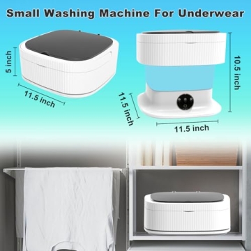 Portable Washing Machine, 16L Small Compact Laundry Washer with Spin Dry, Mini Foldable Tiny Lavadora Portatil for Baby Clothes, Underwear, Socks or Small ltems, Apartments, Travel, Dormitory, Blue