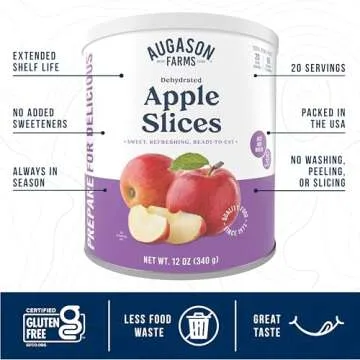 Augason Farms Dehydrated Apple Slices for Healthy Snacking