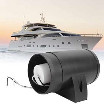 Black Round Inline Duct Fan, 12V 3in Cabin Ventilation Fan for RV Boat Marine Yacht Bathroom Warehou...