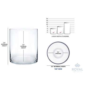 Elegant Royal Imports Glass Vase for Home Decor & Weddings