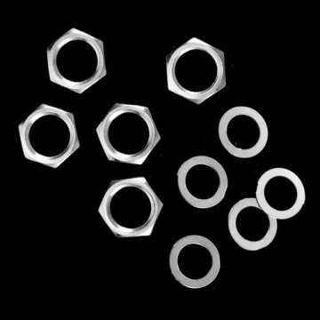 5 Set Premium 3/8" Guitar Input/Output Jack Nuts and Washers