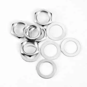 5 Set Premium 3/8" Guitar Input/Output Jack Nuts and Washers