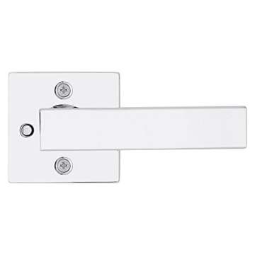 Kwikset Singapore Interior Privacy Door Handle with Lock, Door Lever For Bathroom and Bedroom, Polished Chrome Reversible Keyless Turn Lock