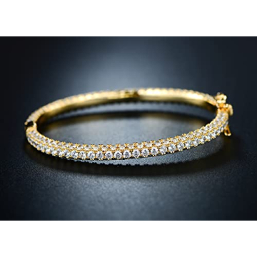 Barzel 18K Gold Plated Crystal Bling Bracelet