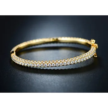 Barzel 18K Gold Plated Crystal Bling Bracelet