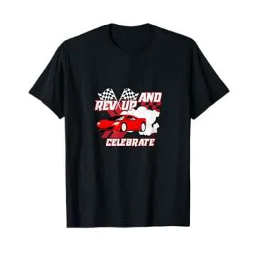 Rev Up and Celebrate Race Car T-Shirt for Kids - Versatile Gift