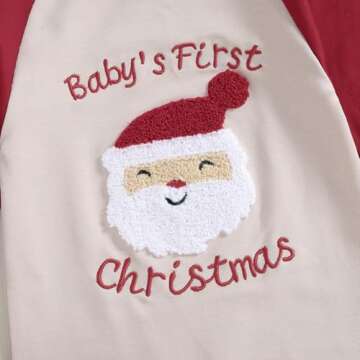 FYBITBO Baby Boy Girl Santa Long Sleeve Romper Jumpsuit