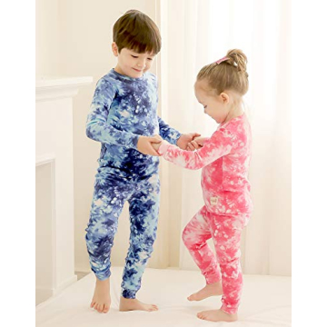 VAENAIT BABY Kids Boys Girls Sleepwear Pajamas 2pcs Set Tiedye-Navy-242 S