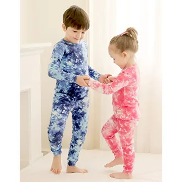 VAENAIT BABY Kids Boys Girls Sleepwear Pajamas 2pcs Set Tiedye-Navy-242 S