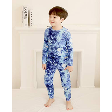 VAENAIT BABY Kids Boys Girls Sleepwear Pajamas 2pcs Set Tiedye-Navy-242 S