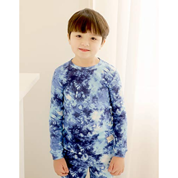 VAENAIT BABY Kids Boys Girls Sleepwear Pajamas 2pcs Set Tiedye-Navy-242 S