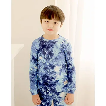 VAENAIT BABY Kids Boys Girls Sleepwear Pajamas 2pcs Set Tiedye-Navy-242 S