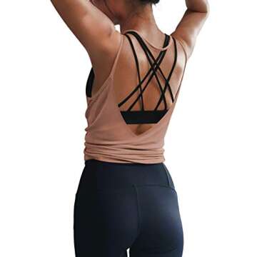 LEXISLOVE Womens Summer Workout Tank Tops Sexy Open Back Backless Yoga Shirt Activewear Workout Clot...