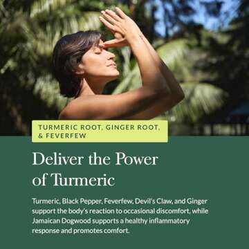 Gaia Herbs, Turmeric Supreme Pain, Herbal Pain Supplement with Curcumins, Vegan Liquid Capsules, 60 Count